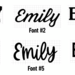 Choose the font style for your name